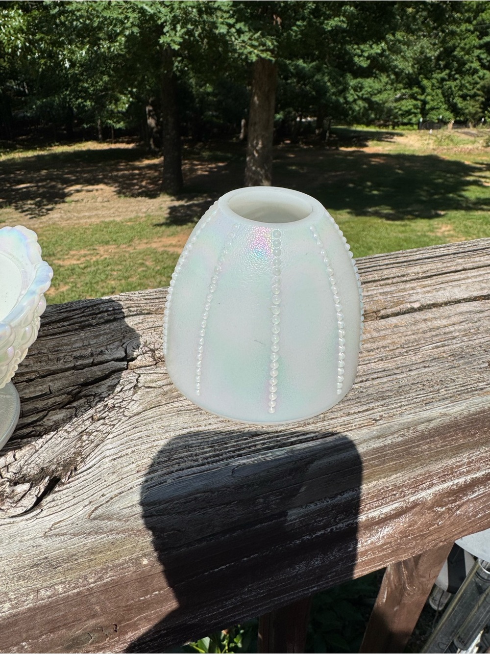 Iridescent Opalescent Beaded fairy lamp Fenton - Picture 5 of 10